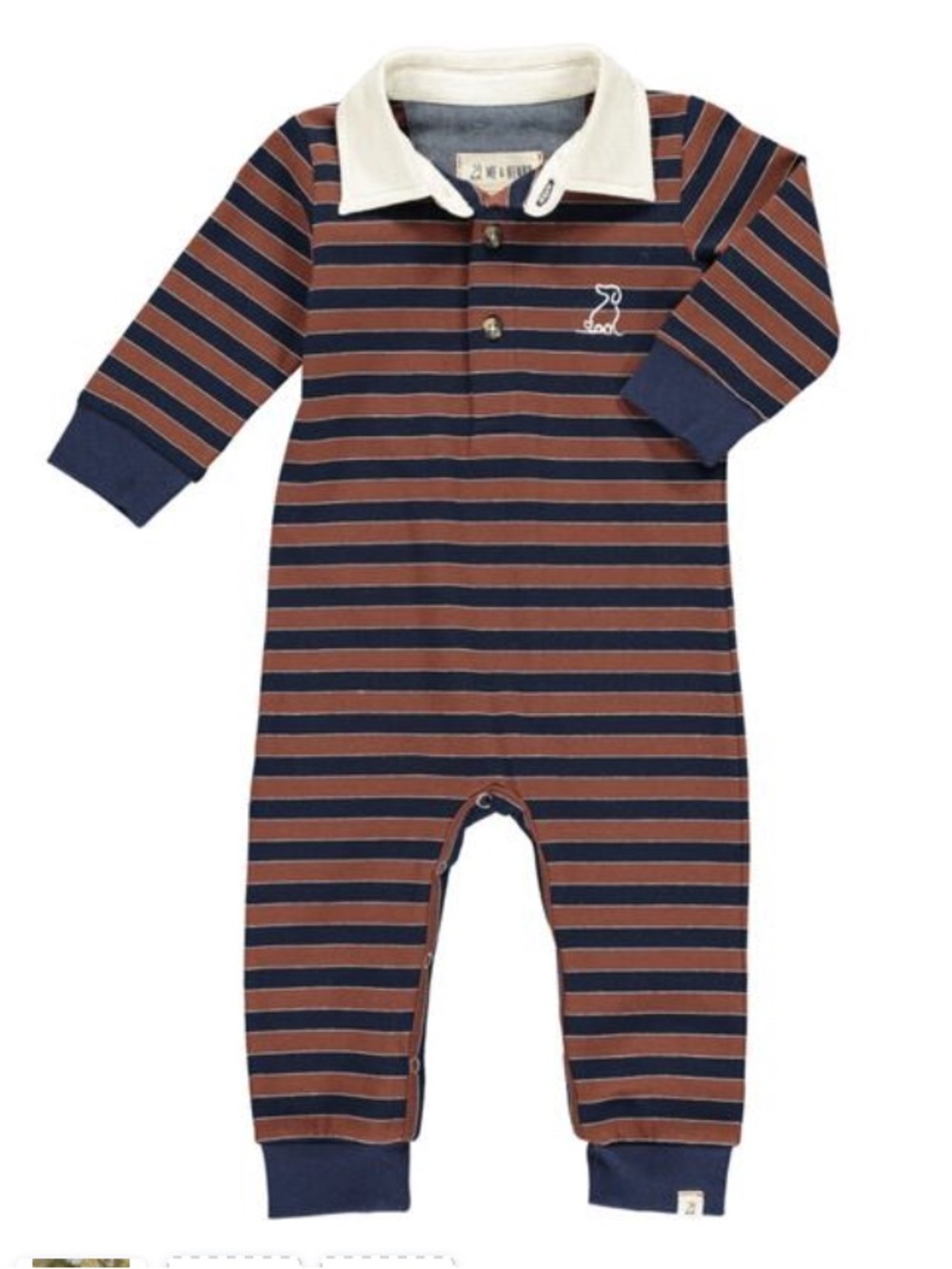 Me & Henry - KINGSTON brown/navy polo romper